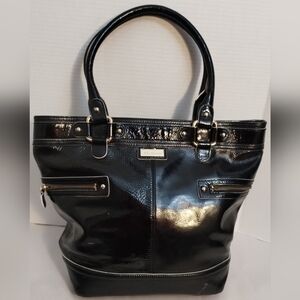 Anne Klein Black Women's Patent Leather Shoulder Bag